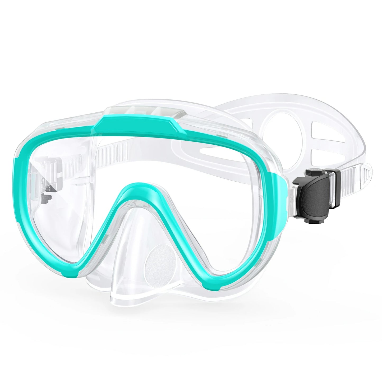 Norabidea Swimming Goggles, Anti-Fog One Piece Lens Diving Mask, Clear View Tempered Glass Swim Mask with Nose Cover Adult