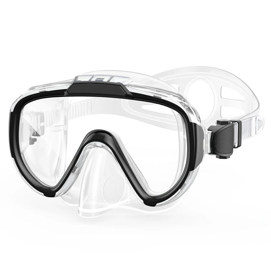 Norabidea Swimming Goggles, Anti-Fog One Piece Lens Diving Mask, Clear View Tempered Glass Swim Mask with Nose Cover Adult